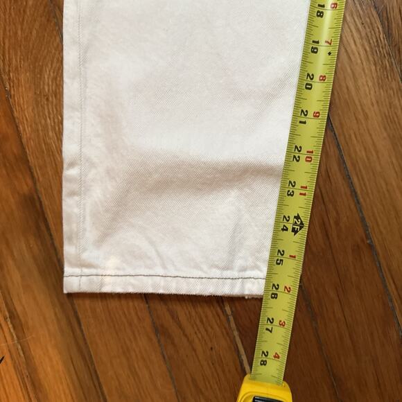 Frame Denim High Rise Straight Fit Distressed Jeans Off-White Rips Le Original - Picture 9 of 13